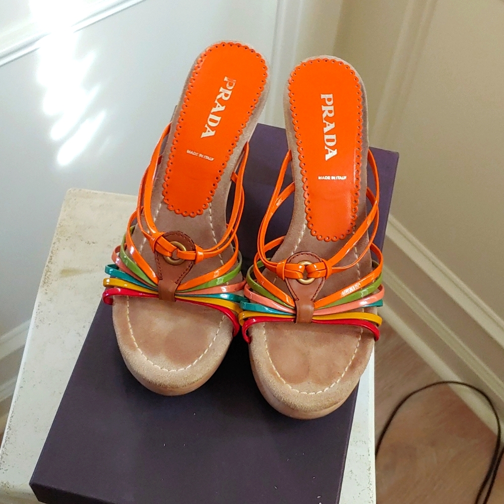 Prada antique rainbow sandals